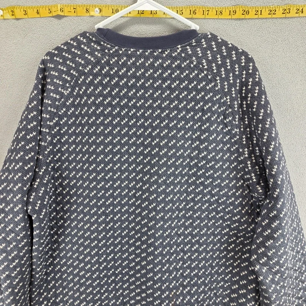 L.L. Bean Sweatshirt Mens Large Blue Pattern Crewneck Pullover Knit Geometric